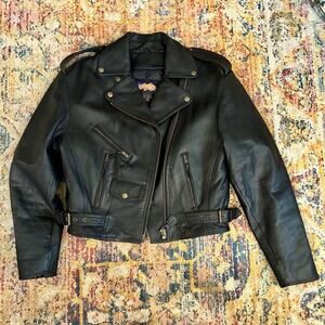 Vintage Motorcycle Jacket Sz M EASY RIDER Heavy Gage Leather Classic Biker Rare